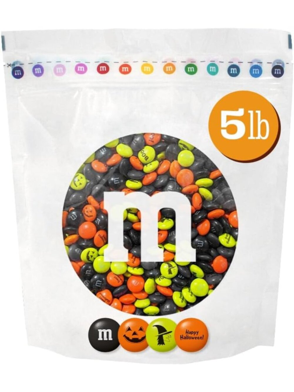 Halloween Bulk Candy - 5lbs M&M’S, Resealable Pack, Trick or Treat Favors, Party